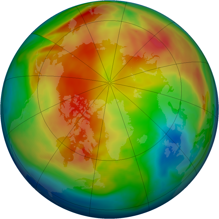 Arctic ozone map for 22 January 2006